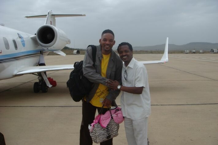 EYES Manager Bisrat with visiting US film star Will Smith Mekelle Jul 2012